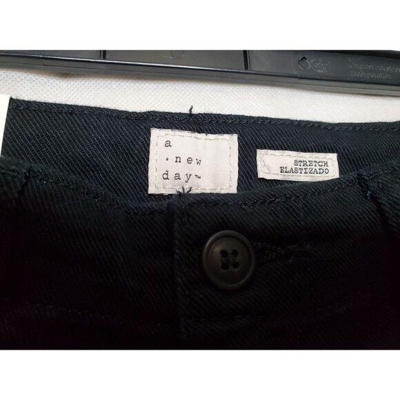 A New Day Black High Rise Stretch Relaxed Wide Leg Crop Pants Oversized - Picture 3 of 8